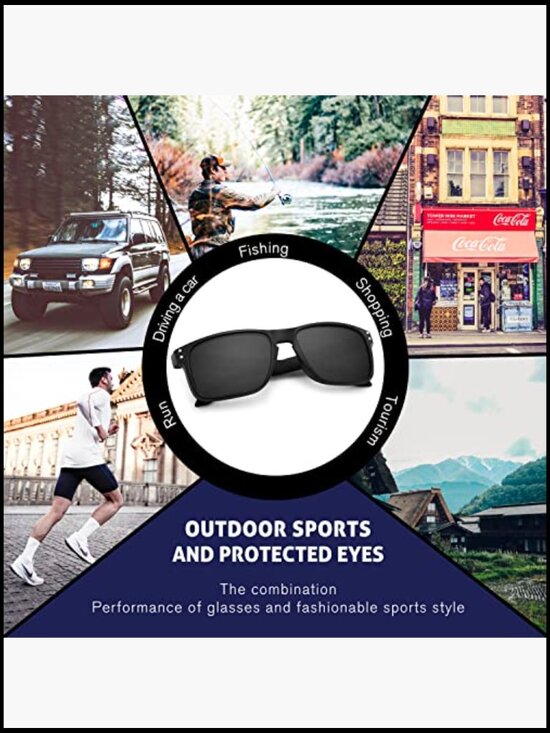 Polarized Square Sunglasses Matte Finish UV Protection Glasses main image 4